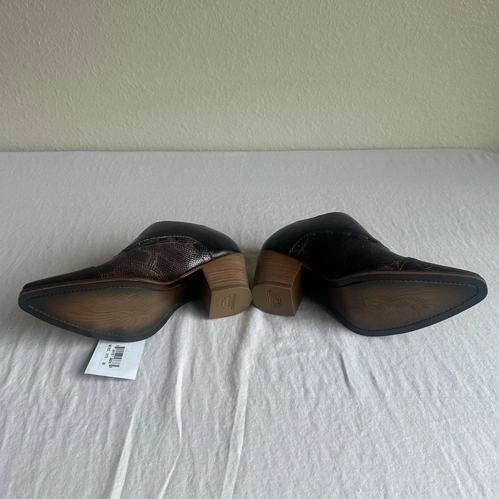 New Nocona Sherry Mocha Western Booties Snip Toe Women's Size 7.5  2.5